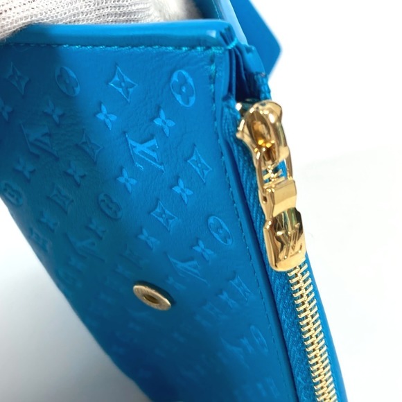 Louis Vuitton Leather Wallet Portefeuille Victorine Nanogram Blue Tri - Picture 8 of 9